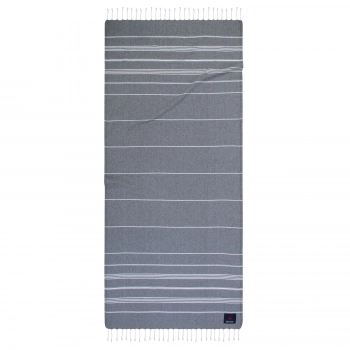 Πετσέτα Θαλάσσης-Παρεό Βαμβακερή 80x180εκ. Essential 3812 Γκρι Greenwich Polo Club
