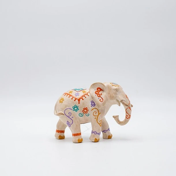 Διακοσμητικός Επιτραπέζιος Ελέφαντας Polyresin Κρεμ 15x6x10,5εκ. ESTHETI 819-00768