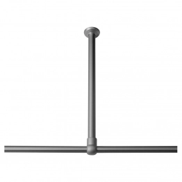 Στήριγμα Οροφής Για Βραχίονα Μπάνιου Γωνιακό Αλουμινίου Matt 2,8x2,8x60εκ. Sealskin 