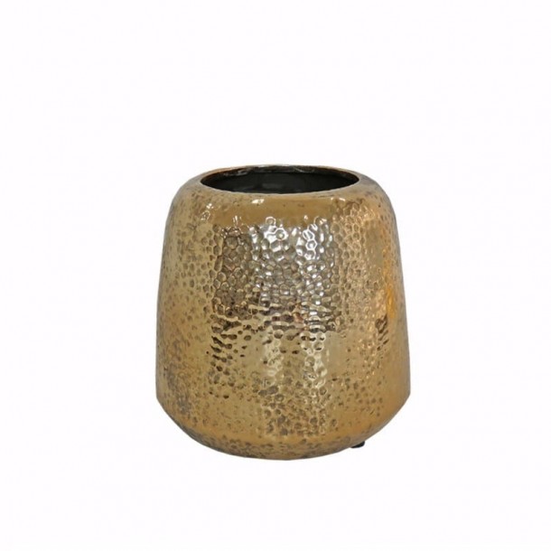 Βάζο Σφυρήλατο Κεραμικό Χρυσό Art Et Lumiere 16,5x15εκ. 03552