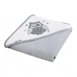 Κάπα Βαμβακερή-Terry 100x100εκ. Κουκουβάγια Γκρι akuku A1248