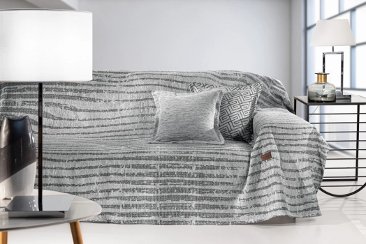Ριχτάρι Πολυθρόνας Polycotton Chenille Sydney Siver 180x150εκ. Guy Laroche