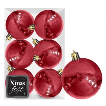 Σετ Μπάλες 6τμχ Περλέ Κόκκινες Δ8εκ. Xmas fest 93-2547