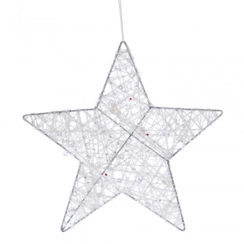 Χριστουγεννιάτικο Αστέρι Κρεμαστό Λευκό 20εκ. iliadis 798869