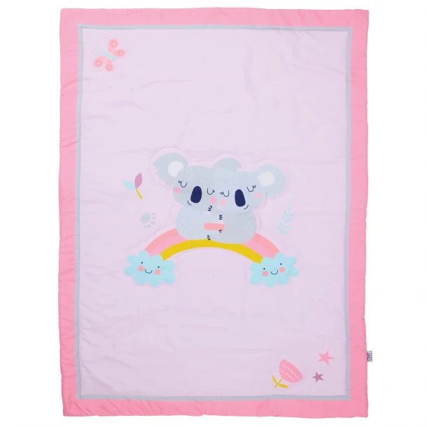 Κουβερλί Microfiber Κούνιας 110x150εκ. Fun 4934 Γκρι-Ροζ Das Baby