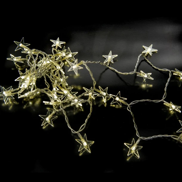 Λαμπάκια 50 Led Με Ακρυλικά Αστέρια Με Πρόγραμμα Λευκό Φως 5μ. iliadis 75036