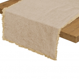 Runner Με Κρόσσια Βαμβακερό Μπεζ 45x150εκ. Loom Estia 07-36126