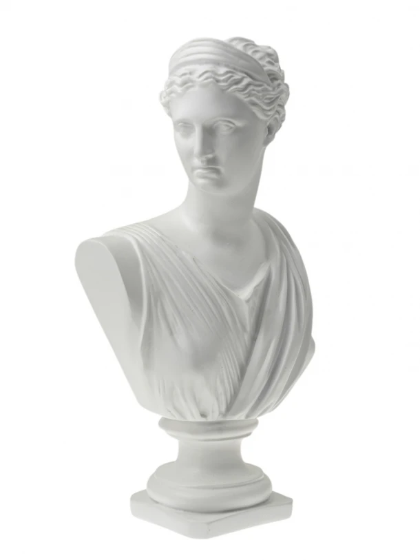 Διακοσμητική Προτομή Polyester Κοπέλα Λευκή 18x10,7x31εκ. Zen Collection 25.21.51535