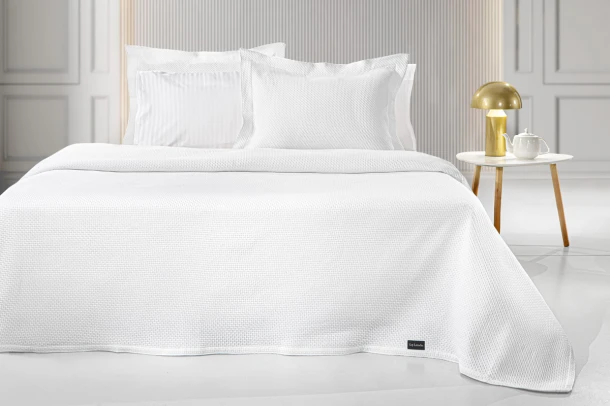 Κουβέρτα Polycotton King 245x260εκ. Slalom White Guy Laroche