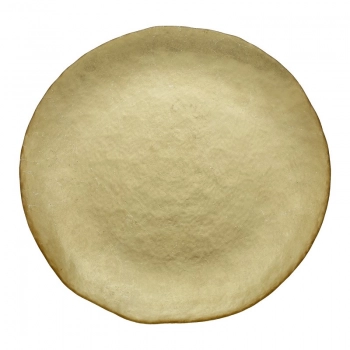 Πιατέλα Σερβιρίσματος Γυάλινη Με Φύλλα Χρυσού 28εκ. Kronos Oro CRYSPO TRIO 80.510.01