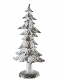 Χριστουγεννιάτικο Διακοσμητικό Δέντρο Polyester Λευκό-Ασημί 17x9x38εκ. Zen Collection 25.41.51881