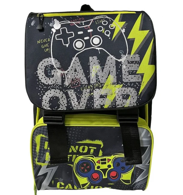 Τσάντα Δημοτικού Game Over 28x14x40εκ. Με Ανατομική Πλάτη Justnote 50-3731