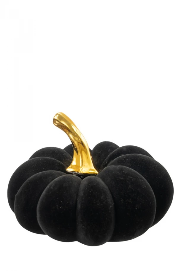 Κολοκύθα Βελούδινη-Κεραμική Μαύρη-Χρυσή 19x17,5x12,8εκ. Zen Collection 24.5.50314