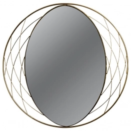 Καθρέπτης Τοίχου Μεταλλικός Χρυσός 90εκ. ESTHETI 811-40008