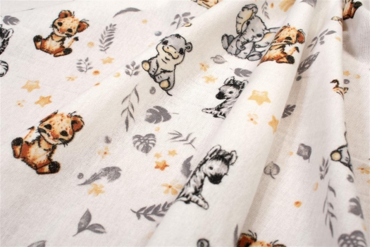 Σεντόνι Λίκνου Φανελένιο Μεμονωμένο 80x110εκ. Savanna 36 White-Grey DimCol