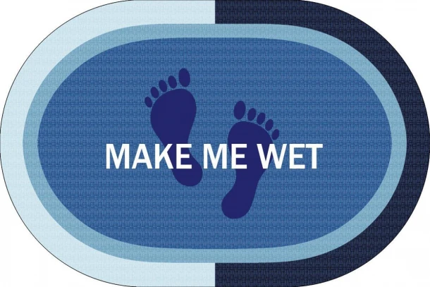 Ταπέτο Μπάνιου Αντιολισθητικό Polyester 50x70εκ. Make Me Wet Sky Blue DimCol