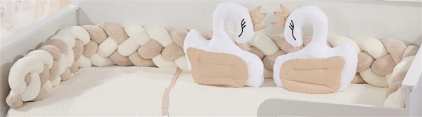 Πάντα Κούνιας Πλεξούδα Polyester 220εκ. Wellsoft 40 White-Beige DimCol