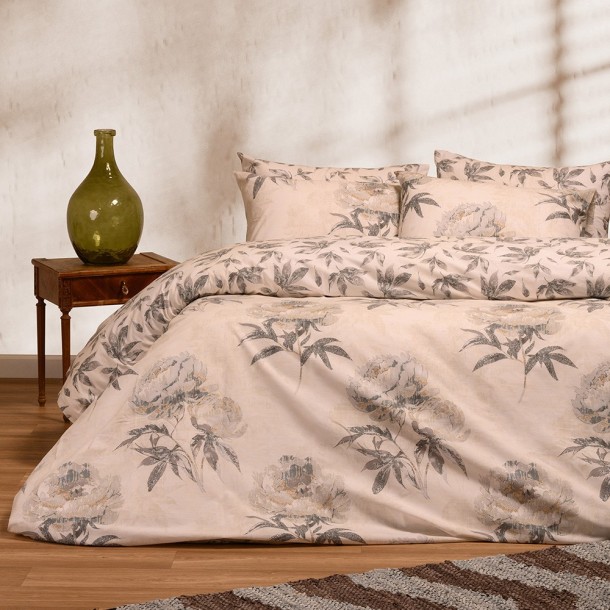 Σετ Σεντόνια Βαμβακερά Μονά 170x270εκ. Calvert Grey Ultra Line Melinen 20004097