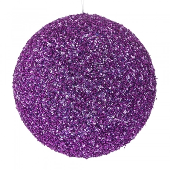 Χριστουγεννιάτικη Μπάλα Polyfoam Μωβ Glitter 20εκ. iliadis 83550