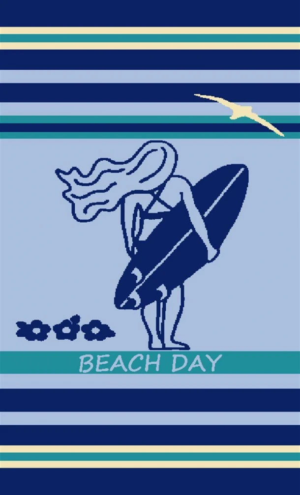 Πετσέτα Θαλάσσης 2 Όψεων Βαμβακερή Βελουτέ 87x165εκ. Ζακάρ 233 DimCol