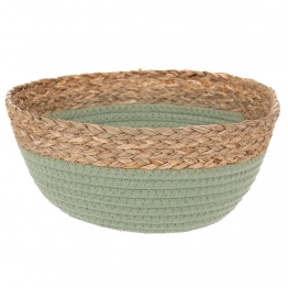 Καλάθι από Σχοινί Και Ψάθα Πράσινο-Μπεζ iliadis 24x12εκ. 93043