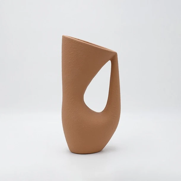 Βάζο Κεραμικό Καφέ 12,5x7,5x24εκ. ESTHETI 819-00502