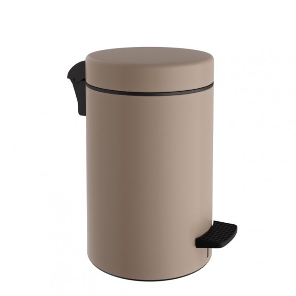 Καλάθι Απορριμμάτων 10lt-Φ20x37εκ. Soft Close Ανοξείδωτο Matte Beige Pam & Co 2037-103