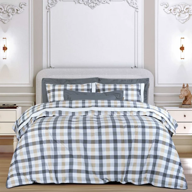 Σετ Σεντόνια Βαμβακερά King 260x280εκ. Εssential 2265 Μπεζ-Γκρι Greenwich Polo Club