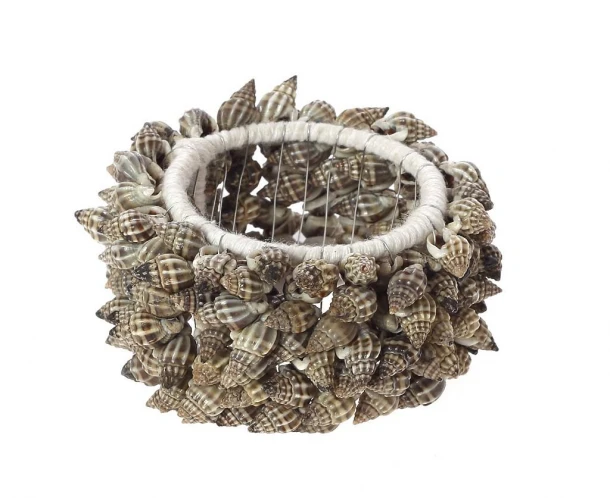 Δαχτυλίδι Πετσέτας Μεταλλικό Κοχύλια Μπεζ 6,4x4εκ. ESPIEL YRA211K6