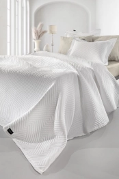 Κουβέρτα Polycotton King 245x260εκ. Lupo White Guy Laroche