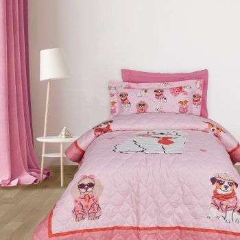 Κουβερλί Microfiber Μονό 160x220εκ. Kid Line 4938 Ροζ Das Kids