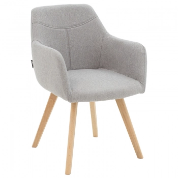 Πολυθρόνα Nasima pakoworld ύφασμα γκρι-φυσικό  57x58x84εκ