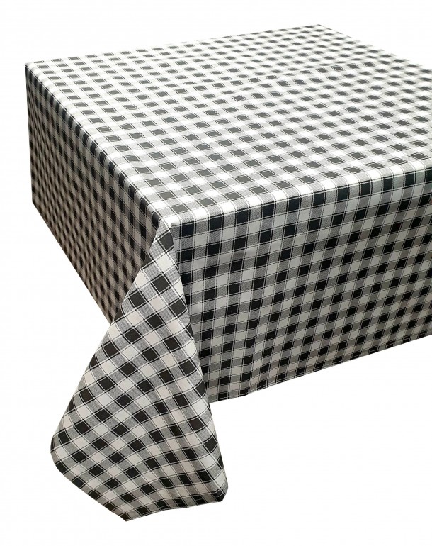 Τραπεζομάντηλο Polycotton 140x220εκ. Καρώ Design-1 Grey Komvos Home 7001755-2