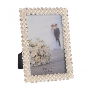 Κορνίζα Μεταλλική Κρεμ Με Πέρλες 10x15εκ. iliadis 91877