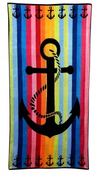 Πετσέτα Θαλάσσης Βαμβακερή Βελουτέ Ζακάρ 85x160εκ. Design 7 Komvos Home 7088885-28