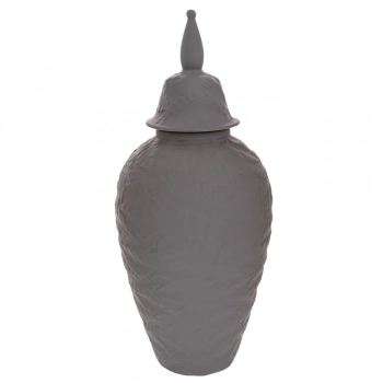 Βάζο Κεραμικό Με Καπάκι Γκρι 17x40εκ. iliadis 91513