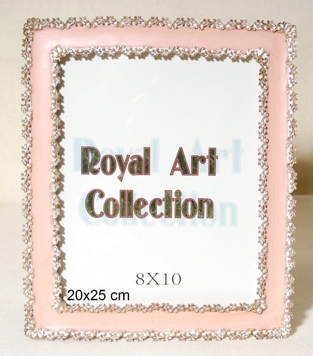Κορνίζα Πολυεστερική Λευκή-Ροζ Royal Art 20x25εκ. YUA3/327/81P