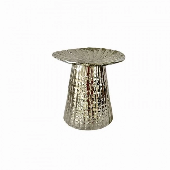 Κηροπήγιο Μεταλλικό Ασημί Φ15,5x15εκ. Art Et Lumiere 22020