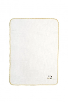 Κουβέρτα Πικέ Κούνιας 100x160εκ. Με Κέντημα Stork 193 White-Yellow DimCol