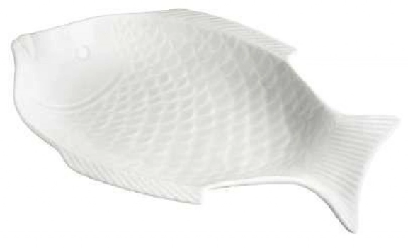 Πιατέλα Σερβιρίσματος Πορσελάνης 33εκ. Ψάρι Λευκή Oriana Ferelli PR0PG9033