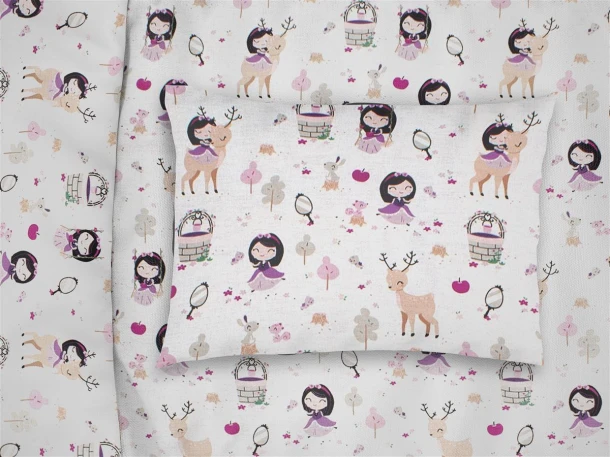 Μαξιλαροθήκη Bebe Φάκελος Βαμβακερή 35x45εκ. Lily & Deer 179 White Pink DimCol