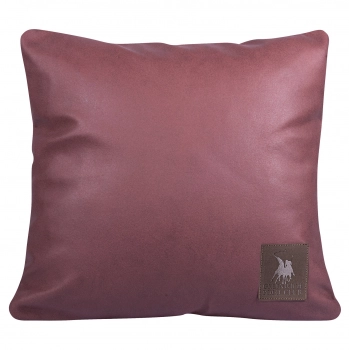 Διακοσμητικό Μαξιλάρι Polyester Leather Like 42x42εκ. Premium 3928 Ροδί Σκούρο Greenwich Polo Club