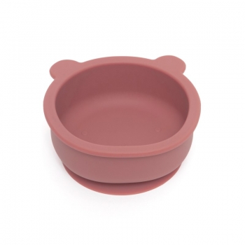 Μπωλ Σιλικόνης Με Βεντούζα Bear Mahogany Rose 12x11x5εκ. Petit Monkey PTM-SB1