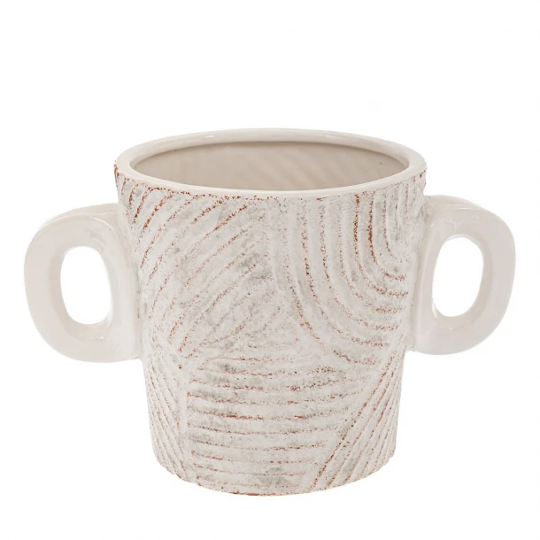 Βάζο Κεραμικό Λευκό-Κεραμιδί 26x15x16εκ. iliadis 88084