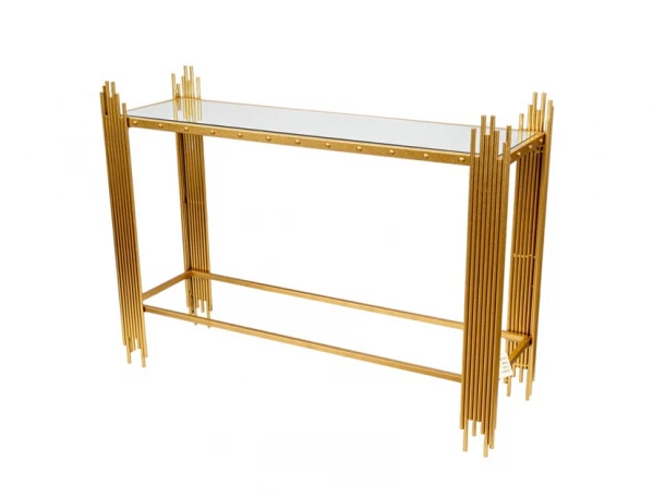 Κονσόλα Μεταλλική Με Καθρέπτη Χρυσή 108,5x32,5x80εκ. Zen Collection 25.54.52049