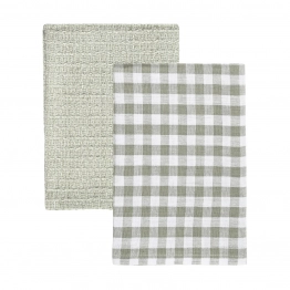 Σετ 2τμχ Πετσέτα Κουζίνας Βαμβακερή 45x65εκ. Casa Γκρι Estia 01-36010