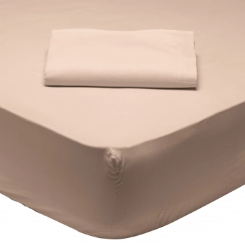 Σεντόνι Μεμονωμένο Βαμβακερό Υπέρδιπλο Με Λάστιχο 160x200+35εκ. Colour Best 1002 Beige Das Home