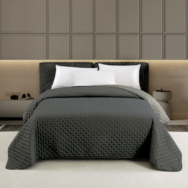 Κουβερλί 2 Όψεων Microfiber Μονό 160x240εκ. Renzo Anthracite-Grey Melinen 20004503