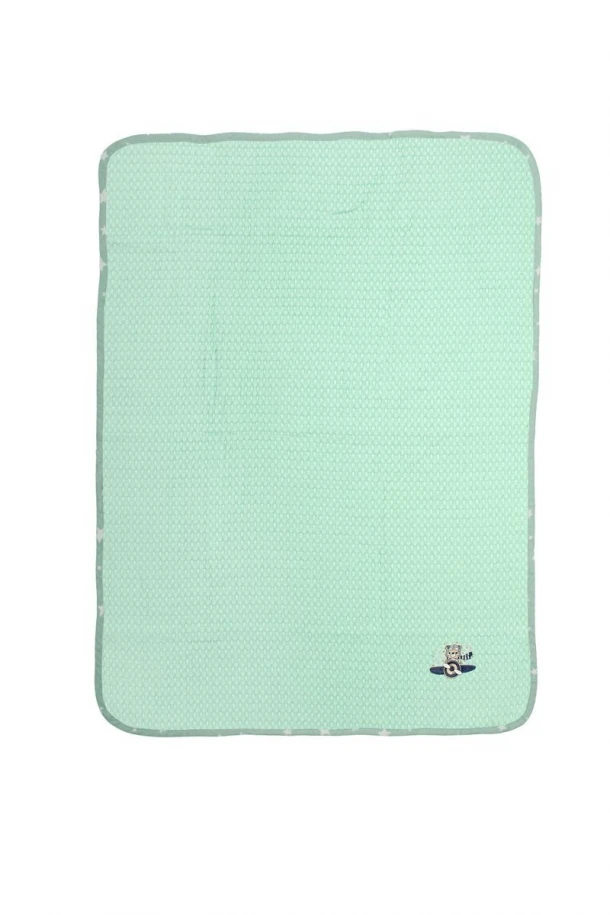 Κουβέρτα Πικέ Λίκνου 80x110εκ. Με Κέντημα Aviator 186 Mint DimCol