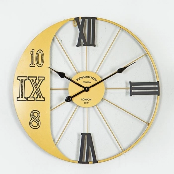 Ρολόι Τοίχου Μεταλλικό Μαύρο-Χρυσό 60x4,5x60εκ. ESTHETI 753-10026